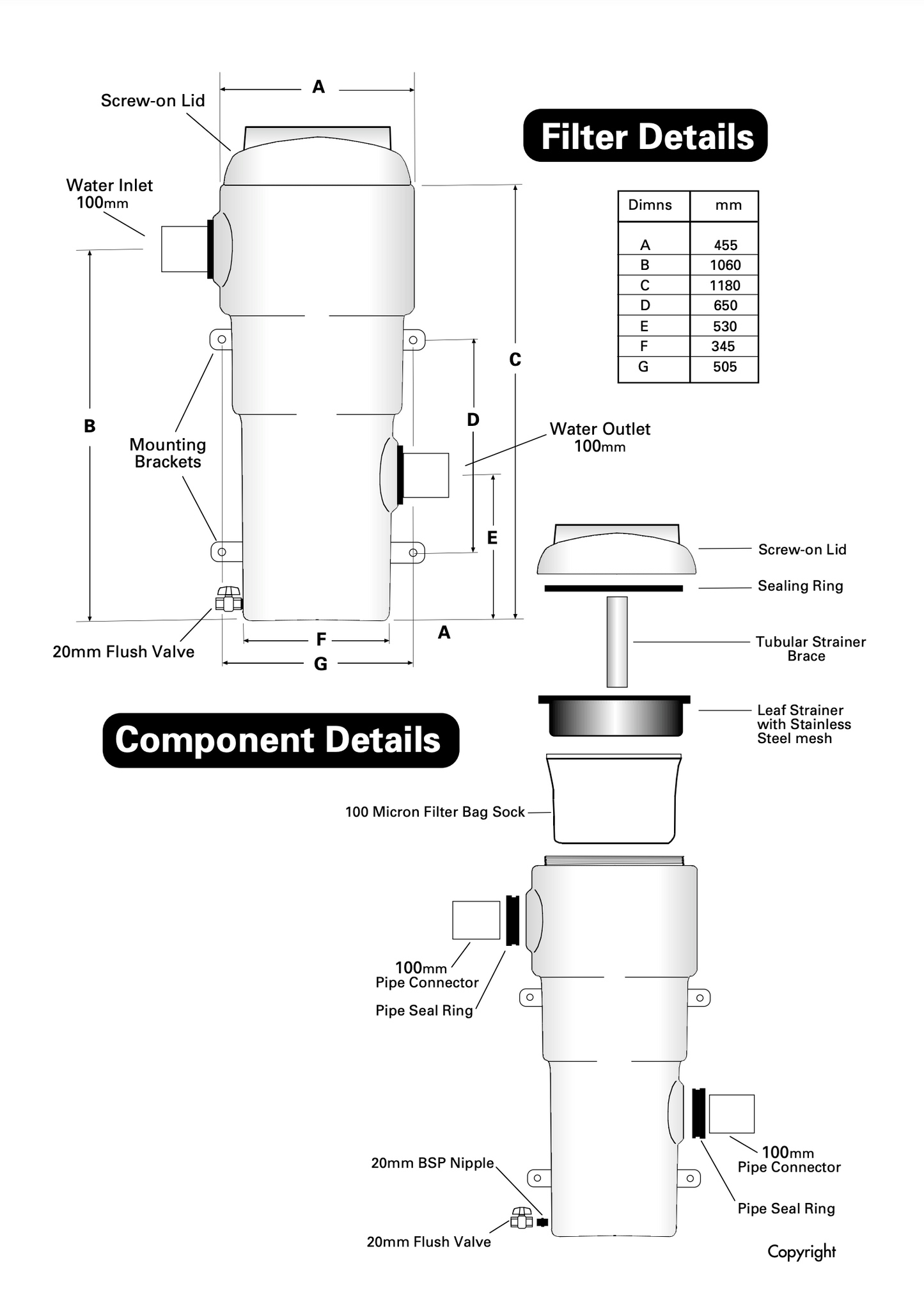 Tank Rainwater Pre Filter